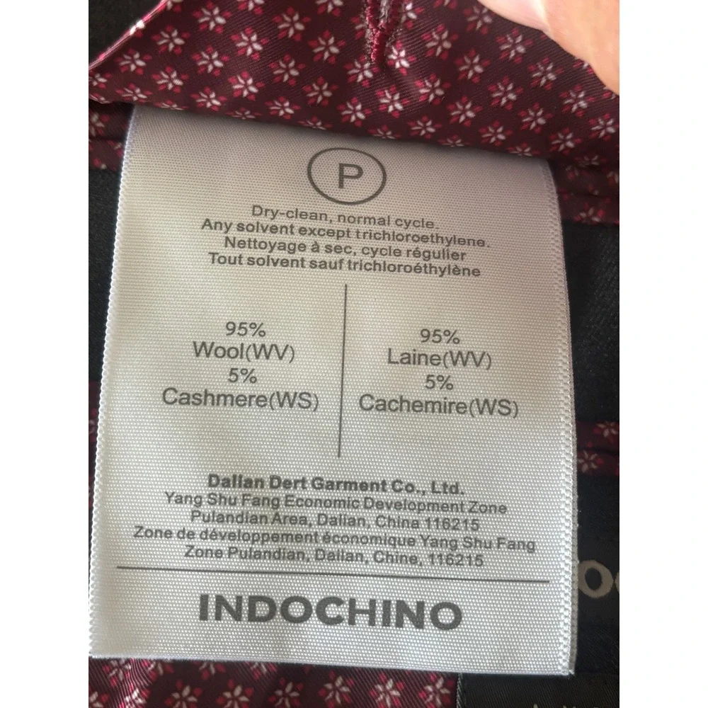 Indochino Luxury Suit Charcoal Gray Wool Cashmere Blend 2 Piece Set 42R 34x29